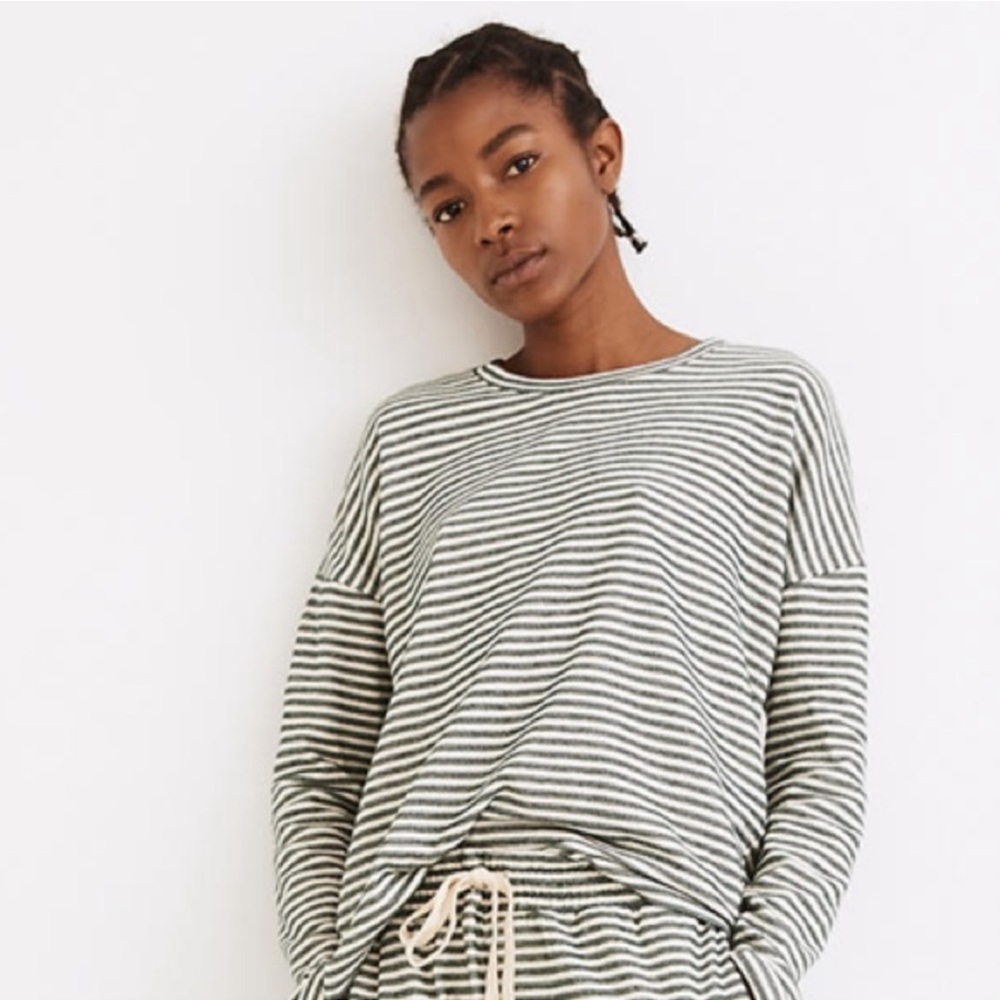 Madewell Gray Striped Pajama top